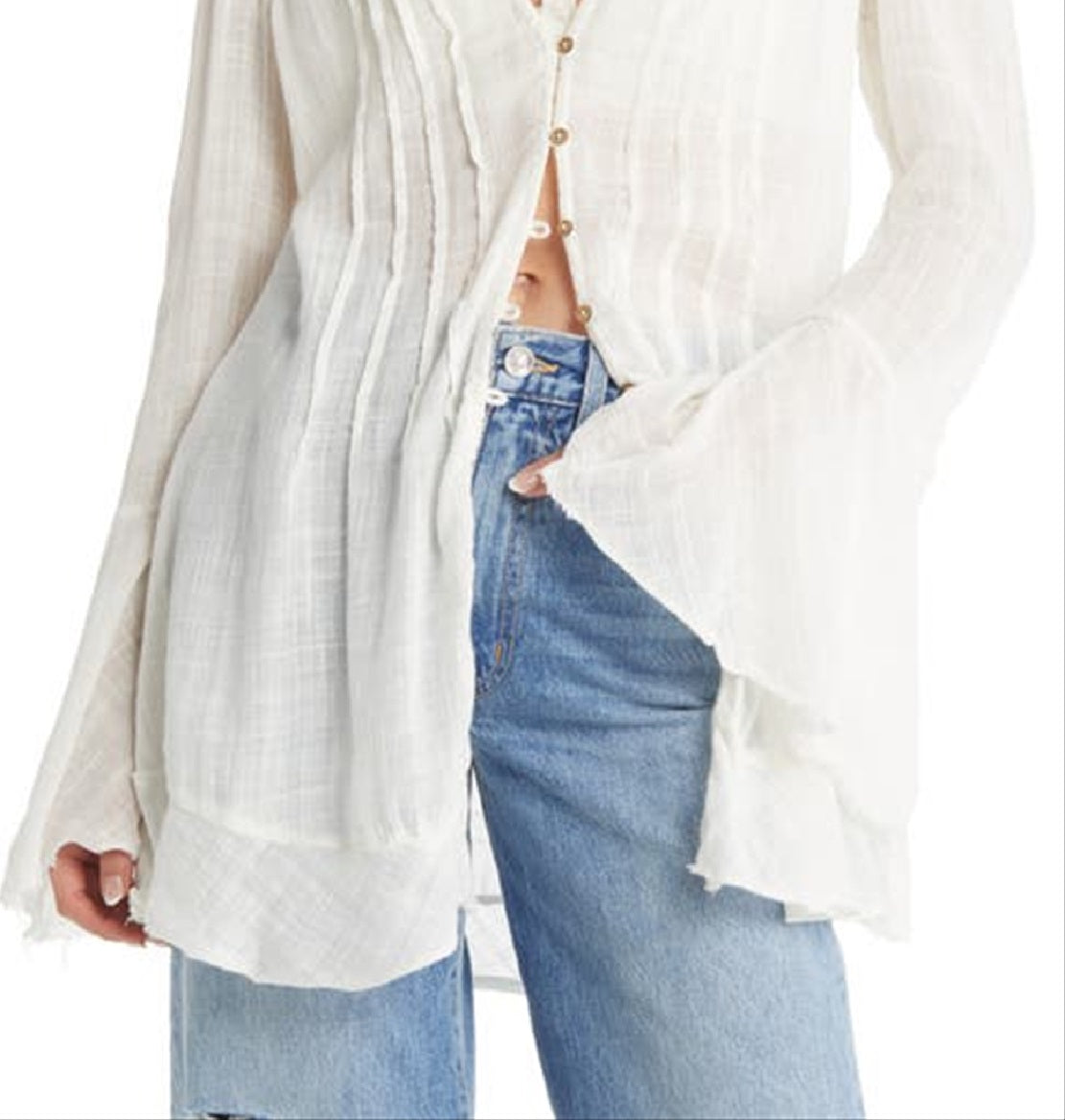 Blusa Greta Gaze Feminina Free People Branca Tamanho X-S