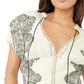 Blusa feminina de algodão bordado Temecula da Free People, branca, tamanho médio