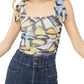 Camiseta regata feminina Avenue Print da Free People, verde, tamanho pequeno