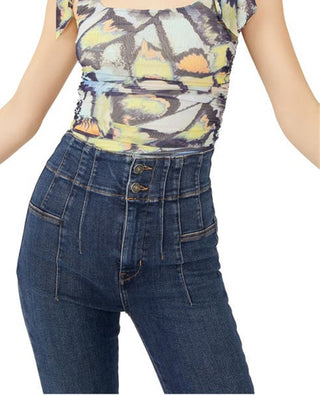 Camiseta regata feminina Avenue Print da Free People, verde, tamanho pequeno