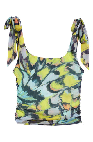 Camiseta regata feminina Avenue Print da Free People, verde, tamanho médio
