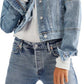 Jaqueta Trucker Jeans Crop Rumors Feminina da Free People Azul Tamanho X-S