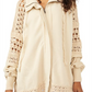 Cardigan de algodão com zíper Dune Bug feminino Free People, branco, tamanho grande