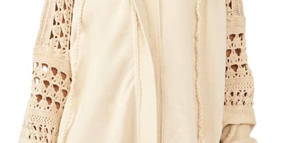 Cardigan de algodão com zíper Dune Bug feminino Free People, branco, tamanho grande