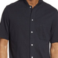 Camisa de malha de algodão preta com botões, tamanho grande, da marca Good Man
