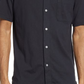 Camisa de malha de algodão preta com botões, tamanho grande, da marca Good Man
