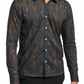 Camisa elástica com botões Good Man Brand On-Point em linhas texturizadas Sky Captain, tamanho extragrande