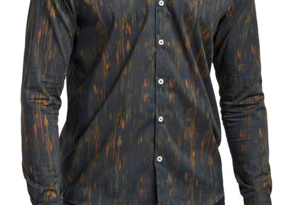 Camisa elástica com botões Good Man Brand On-Point em linhas texturizadas Sky Captain, tamanho extragrande