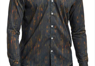 Camisa elástica com botões Good Man Brand On-Point em linhas texturizadas Sky Captain, tamanho extragrande