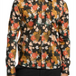 Camisa elástica masculina Good Man Brand On-Point com botões, estampa floral toscana preta, tamanho extragrande