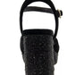 Sandálias femininas Kenneth Cole Reaction Reeva Criss Cross Platform, pretas, tamanho 9,5