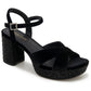 Sandálias femininas Kenneth Cole Reaction Reeva Criss Cross Platform, pretas, tamanho 9,5