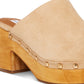 Tamancos femininos Steve Madden com plataforma cravejada e strass, marrom, tamanho 9 M