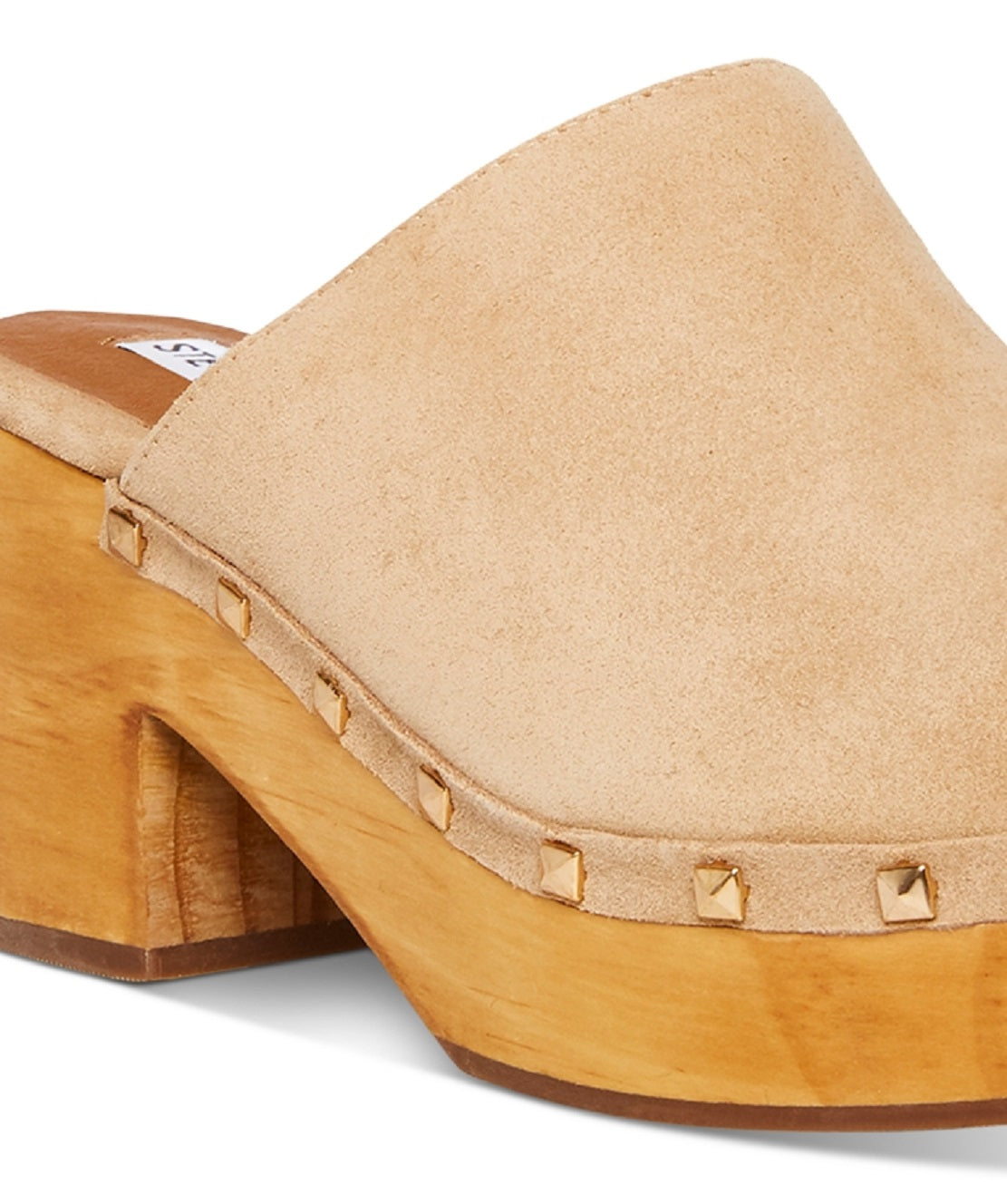 Tamancos femininos Steve Madden com plataforma cravejada e strass, marrom, tamanho 9 M