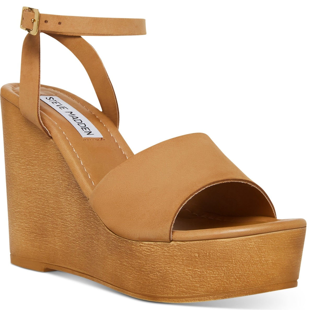 Sandálias femininas Steve Madden Welsh Wedge, marrom, tamanho 8 M