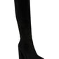 Bota feminina Steve Madden Marcello salto bloco preta tamanho 8 M