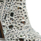 Steve Madden Vayle Feminino com Strass, Salto Carretel, Bico Fino, Botas de Cano Curto, Prateadas, Tamanho 7 M