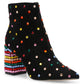 Botas femininas Betsey Johnson Kaydence com salto bloco, pretas, tamanho 7 M