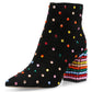 Botas femininas Betsey Johnson Kaydence com salto bloco, pretas, tamanho 7 M