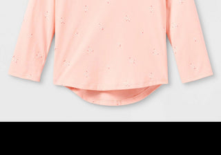 Camiseta infantil feminina Cat &amp; Jack manga comprida floral rosa 5T