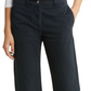 Calça de algodão elástico de cintura alta Nili Lotan Tomboy em azul marinho escuro, tamanho 6