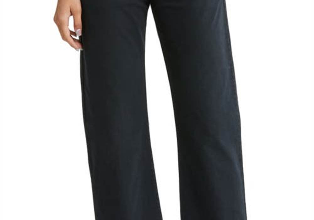 Calça de algodão elástico de cintura alta Nili Lotan Tomboy em azul marinho escuro, tamanho 6