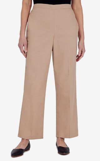 Alfred Dunner Women's Pull On Colored Straight Leg Pants Brown Size 18W