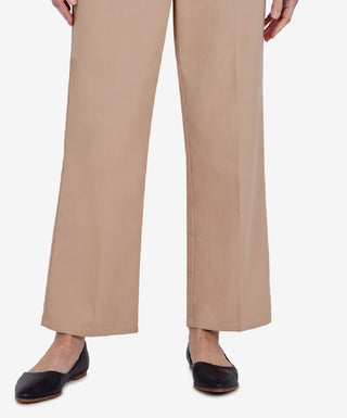 Alfred Dunner Women's Pull On Colored Straight Leg Pants Brown Size 18W