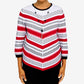 Alfred Dunner Suéter assimétrico xadrez texturizado feminino, tamanho grande, vermelho