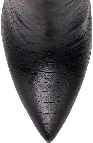BEAUTIISOLES Pam Slouch Pointed Toe Boot in Anaconda Midnight Navy , Size 7