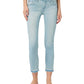 Calça jeans skinny cropped Collin Released Raw Hem da Hudson Jeans, feminina, azul, tamanho 30