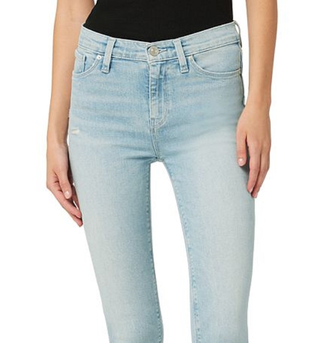 Hudson Jeans Calça Jeans Feminina Nico Mid Rise Super Skinny Crop Azul