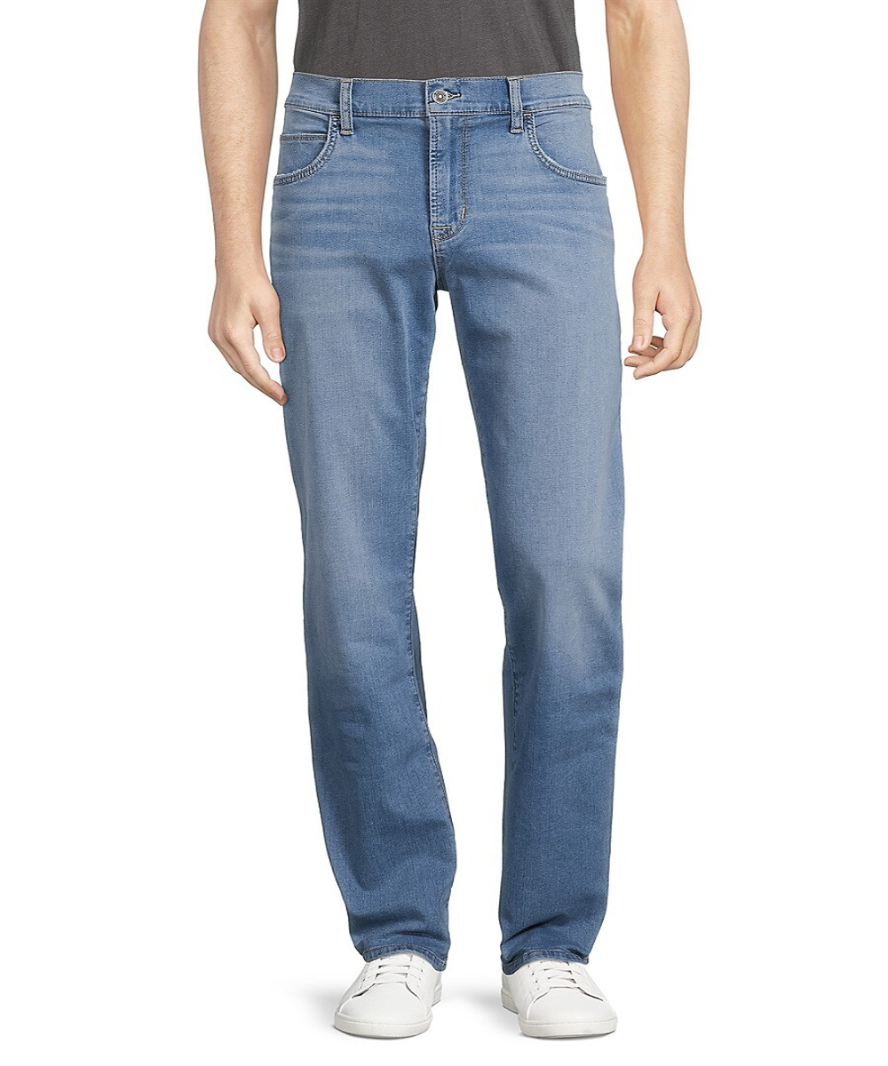 Calça jeans masculina Hudson Byron Slim &amp; Straight Fit, azul marinho, tamanho 31