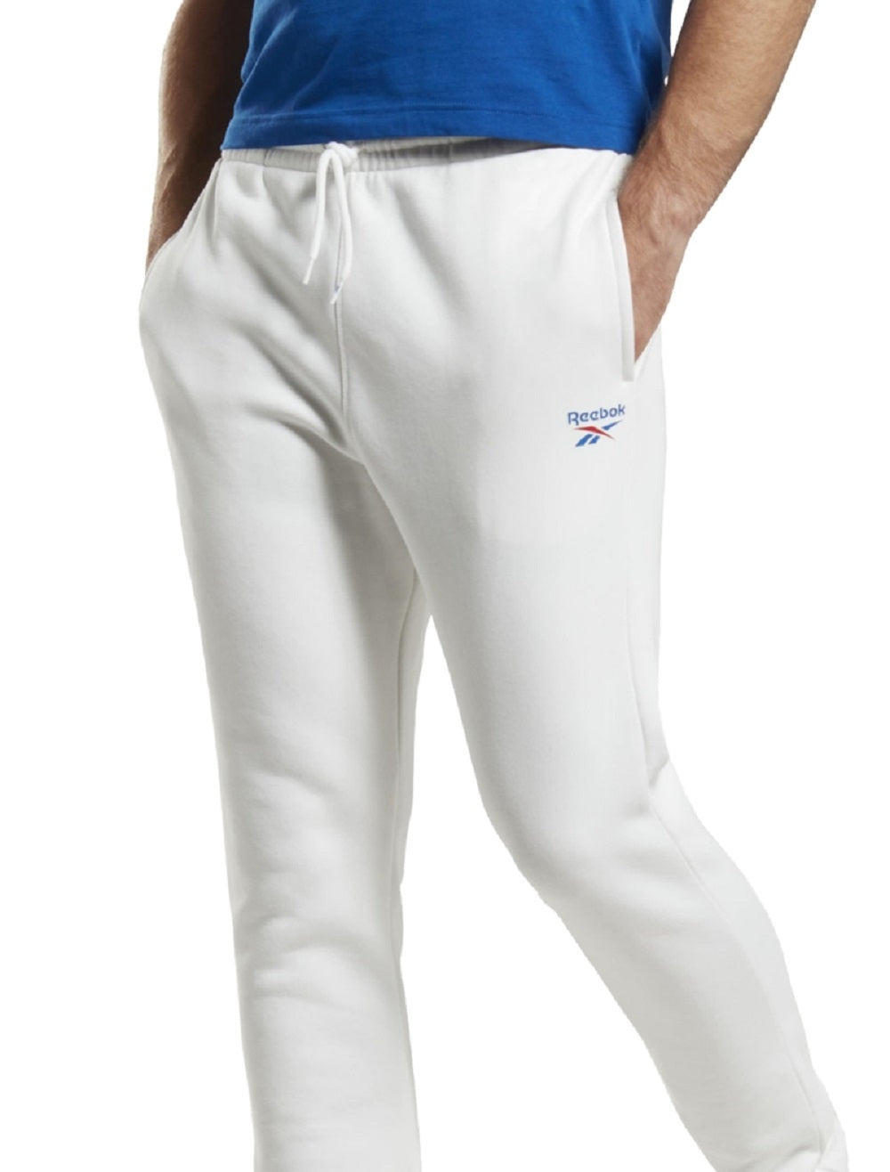 Calça de moletom Reebok Identity Classic Fit Fleece Masculina Branca Tamanho X-G