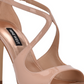 Sandálias femininas Nine West Tulah com tira no tornozelo em bege - tamanho 8