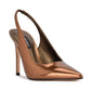 Nine West Sapatos Femininos Feather Slingback Bronze Tamanho 7,5 M