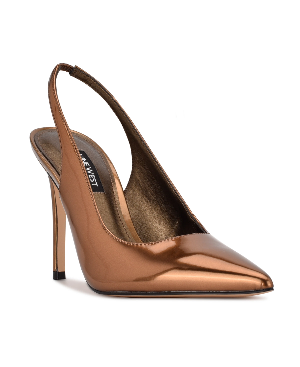 Nine West Sapatos Femininos Feather Slingback Bronze Tamanho 7,5 M
