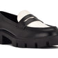 Nine West Maibel Plataforma Penny Loafer Feminino Preto Tamanho 6,5 M