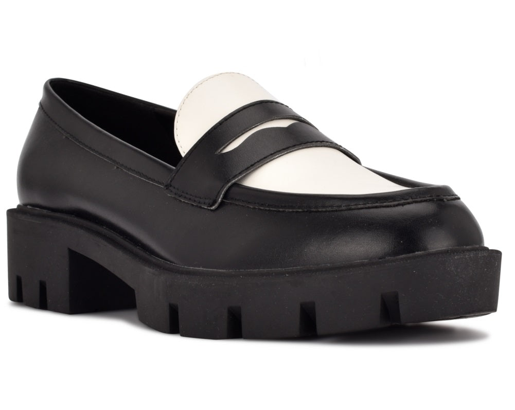 Nine West Maibel Plataforma Penny Loafer Feminino Preto Tamanho 6,5 M