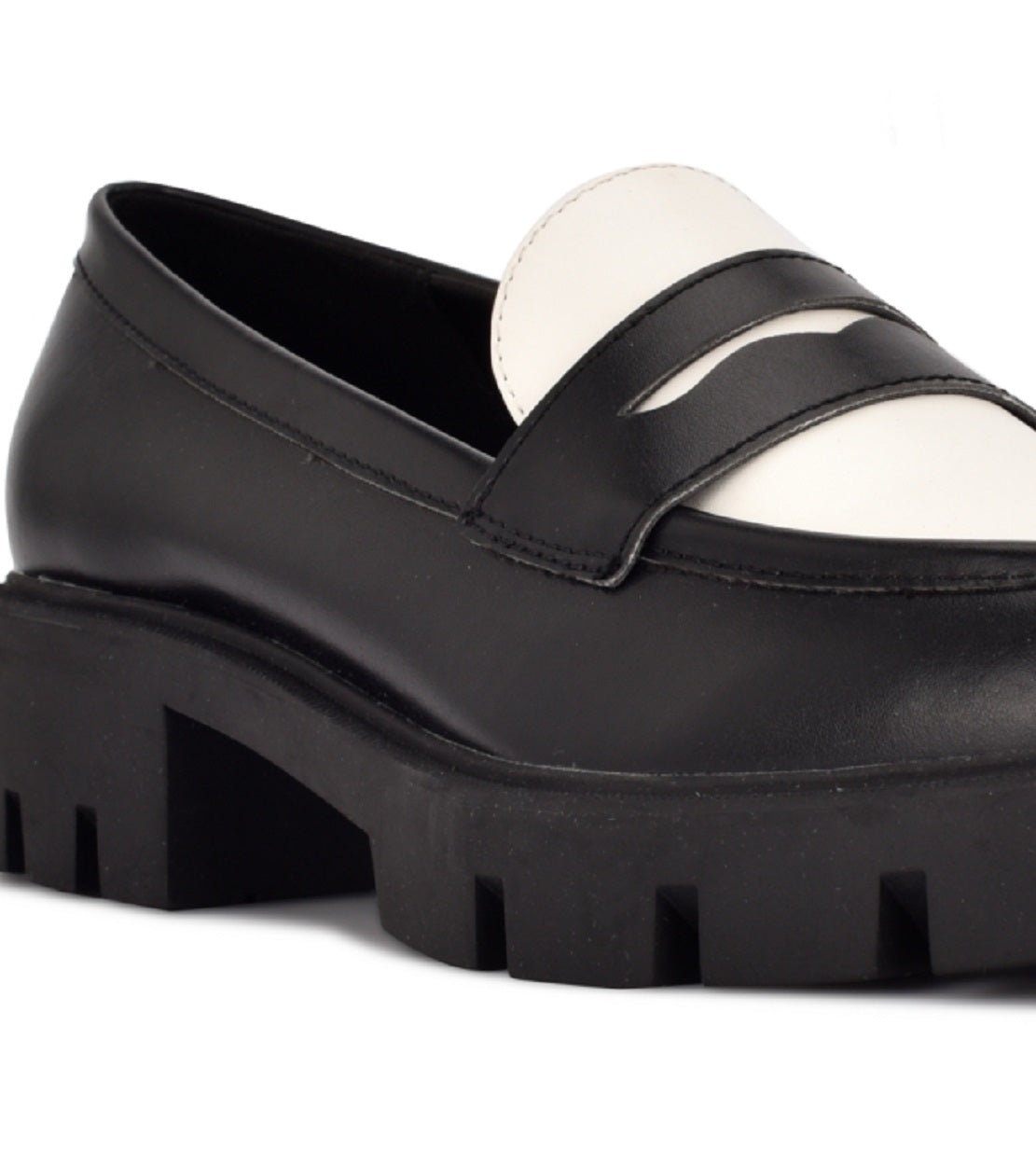 Nine West Maibel Plataforma Penny Loafer Feminino Preto Tamanho 6,5 M