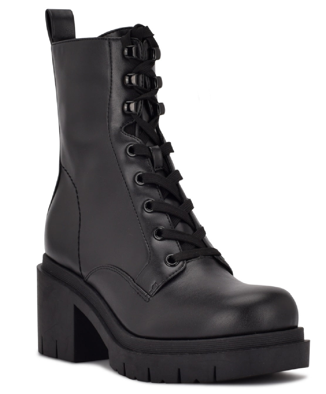 Bota de combate feminina Nine West Juna preta tamanho 5 M