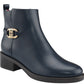 Tommy Hilfiger Imiera Faux Leather Ankle Boot Feminino Azul Tamanho 6 M