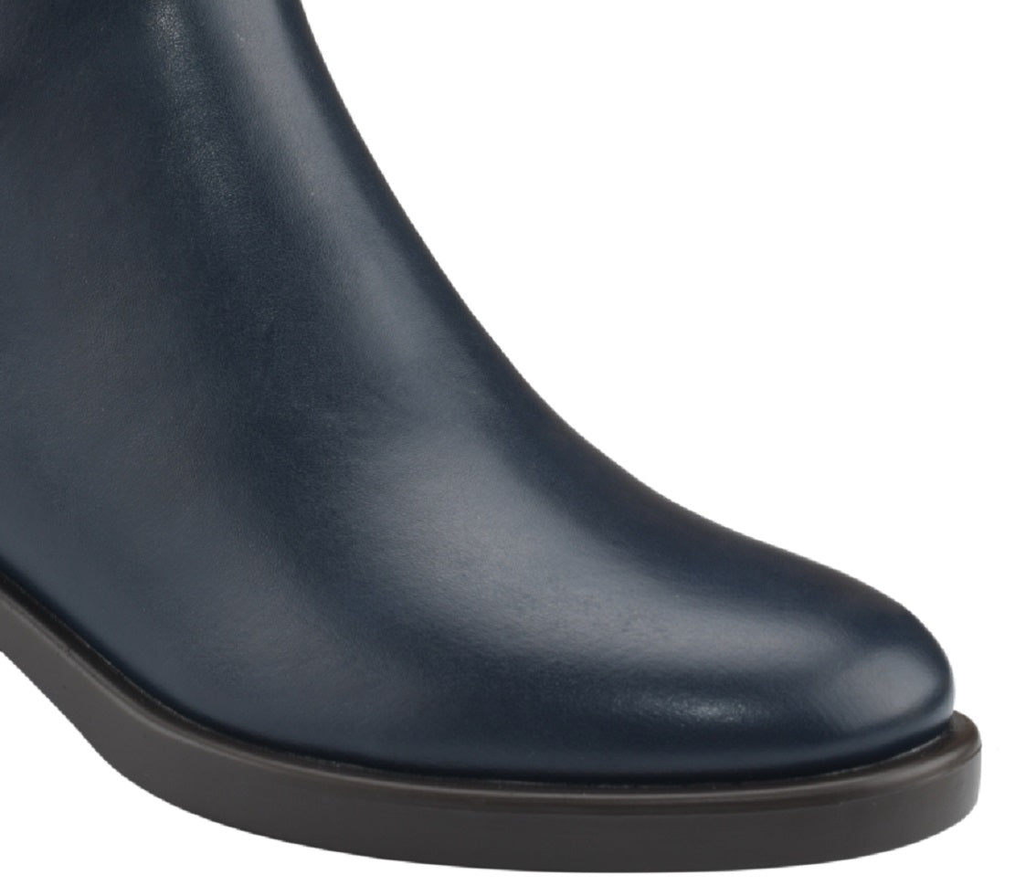 Tommy Hilfiger Imiera Faux Leather Ankle Boot Feminino Azul Tamanho 6 M