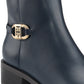 Tommy Hilfiger Imiera Faux Leather Ankle Boot Feminino Azul Tamanho 10 M