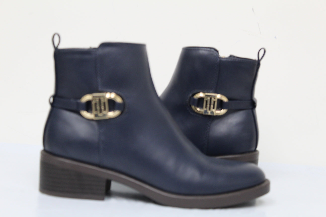 Tommy Hilfiger Rainah Duck Booties Feminino Azul Marinho Tamanho 6