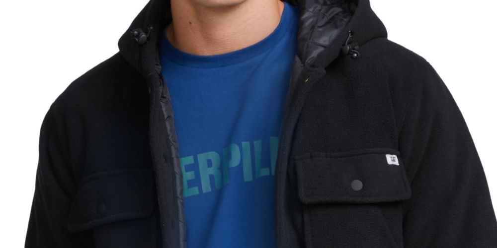 Jaqueta de trabalho com capuz ativa masculina Caterpillar preta