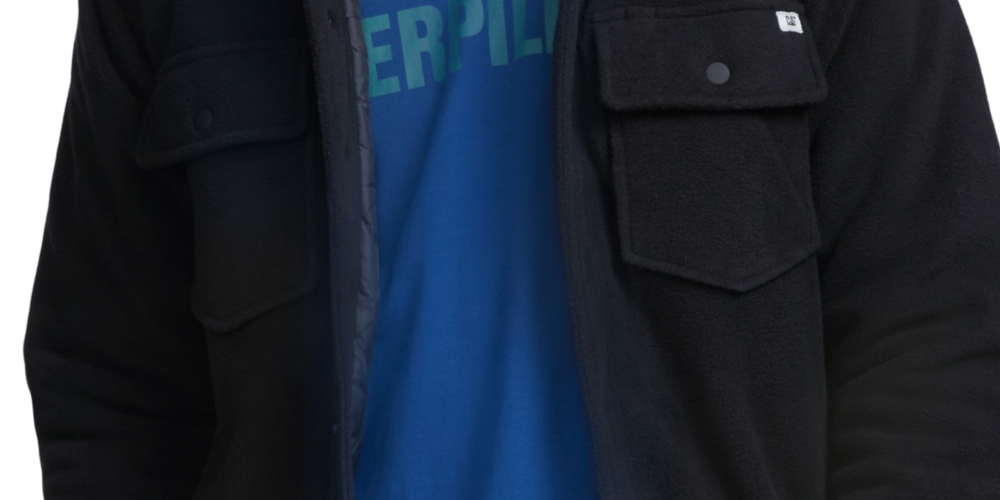 Jaqueta de trabalho com capuz ativa masculina Caterpillar preta