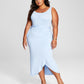 E agora este vestido midi feminino com amarração lateral azul tamanho 3X