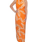 Vestido longo estampado Fran Halter Rachel Roy feminino, laranja, tamanho X-S