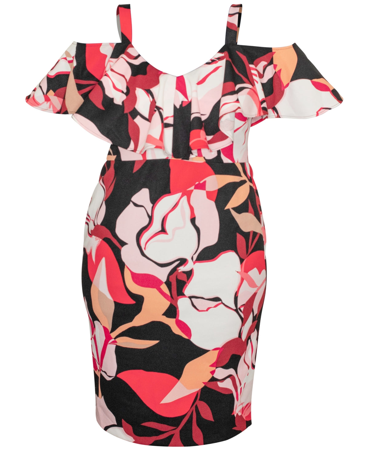 Vestido Marcella com babados e bainha para mulheres Rachel Roy, vermelho, tamanho 22W
